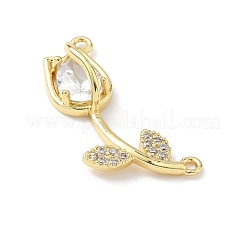 Brass Micro Pave Clear Cubic Zirconia Pendants&nbsp;KK-B141-02G