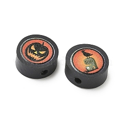 Halloween Printed Handmade Polymer Clay Beads&nbsp;CLAY-I016-05C