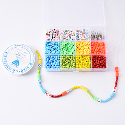 4 Colors Glass Seed Beads and Polymer Clay Beads&nbsp;DIY-YW0002-43