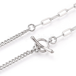 Brass Twist Chain & Paperclip Chain Necklaces&nbsp;NJEW-N054-11P