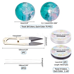 DIY Baking Paint Crackle Glass Beads Stretch Bracelet Making Kits&nbsp;DIY-PH0004-54D