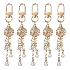 Plastic & Alloy Shell Shape Pendant Decorations&nbsp;HJEW-JM04691