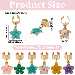 6Pcs 6 Colors Alloy Enamel Stethoscope Pendant Decorations&nbsp;HJEW-SP0001-34