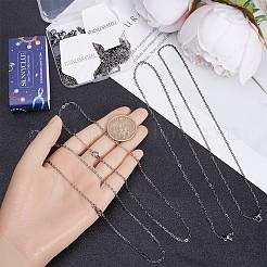 20Pcs 304 Stainless Steel Flat Cable Chain Necklaces Set&nbsp;NJEW-SC0001-28