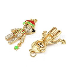 Brass Micro Pave Cubic Zirconia Pendants&nbsp;KK-S526-24G