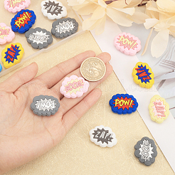18Pcs 9 Style Cloud with Word Food Grade Eco-Friendly Silicone Focal Beads&nbsp;SIL-CA0002-76