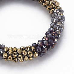 Crochet Glass Beads Braided Stretch Bracelet&nbsp;BJEW-T016-08H