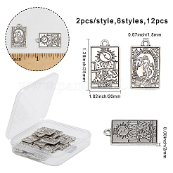 24Pcs 6 Style Rack Plating Alloy Pendants&nbsp;FIND-CA0006-68