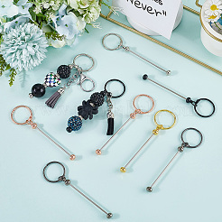 10Pcs 5 Colors Iron Bar Beadable Keychain Clasps&nbsp;AJEW-SC0003-91