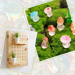 60Pcs 15 Styles Luminous Resin Mushroom Ornaments&nbsp;DJEW-CJ0001-19