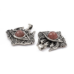 Halloween Natural Strawberry Quartz Pendants&nbsp;KK-A173-19AS-01