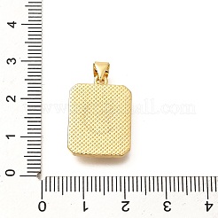 Rack Plating Brass Micro Pave Clear Cubic Zirconia Pendants with Shell&nbsp;KK-M309-33G