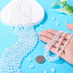 5 Strands Transparent Teardrop Glass Beads Strands&nbsp;GLAA-TA0004-21B