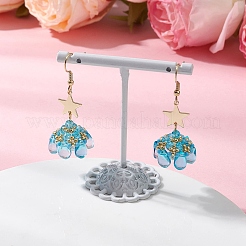Star Glass Seed Beads Dangle Earrings&nbsp;EJEW-MZ00428