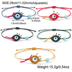 5Pcs 5 Color Adjustable Porcelain Beads Braided Bracelets&nbsp;ST8547-1