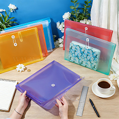 21Pcs 7 Colors Transparent PP File Pockets&nbsp;AJEW-WA0004-60