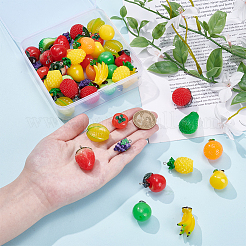 28Pcs 12 Styles Resin Pendants&nbsp;RESI-ME0001-08