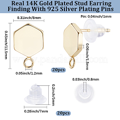 Brass Stud Earring Findings&nbsp;KK-BBC0028-29A