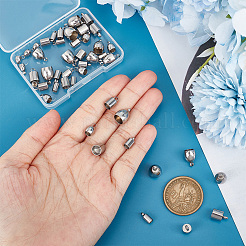 48Pcs 8 Style 201 & 304 Stainless Steel Cord Ends&nbsp;STAS-UN0047-76