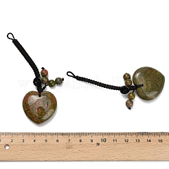Heart Natural Unakite Pendant Decorations&nbsp;G-K353-07A