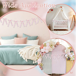 Polyester Bowknot Hanging Banner&nbsp;OFST-WH0004-121B