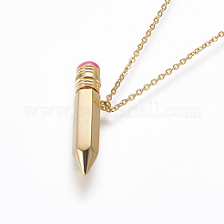 304 Stainless Steel Pendant Necklaces&nbsp;NJEW-F264-11G