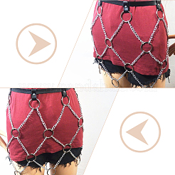 2Pcs 2 Colors Imitation Leather Chain Belt&nbsp;AJEW-WR0002-06