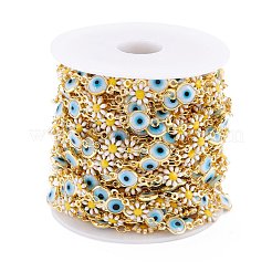 Handmade Brass Enamel Link Chains&nbsp;CHC-D031-02G