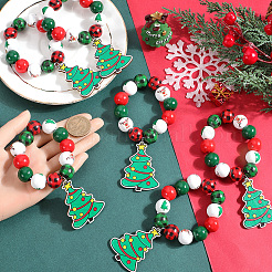 Christmas Tree Wood Beaded Napkin Rings&nbsp;AJEW-SC00038