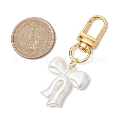 2Pcs Flower & Bowknot Plastic Imitation Pearl Pendant Decorations&nbsp;HJEW-JM02558