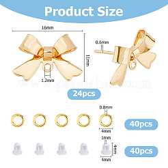 Brass Stud Earring Findings & Open Jump Rings&nbsp;KK-HS0001-79