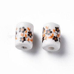 Floral Printed Porcelain Beads&nbsp;PORC-T007-19