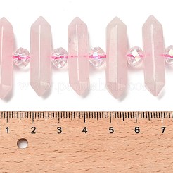 Natural Rose Quartz Double Terminated Point Beads Strands&nbsp;G-H069-B17-01