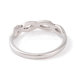 Infinity 304 Stainless Steel with Clear Cubic Zirconia Finger Ring for Women&nbsp;RJEW-C086-02-P