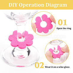 24Pcs 24 Styles Felt Wine Glass Charms&nbsp;AJEW-BC0004-23