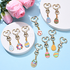 10Pcs Easter Egg Alloy Enamel Pendant Decoreations&nbsp;HJEW-YW00088