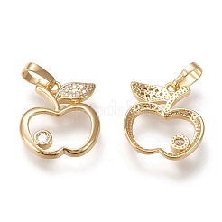 Brass Micro Pave Cubic Zirconia Pendants&nbsp;KK-K246-19G