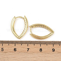 Brass Micro Pave Clear Cubic Zirconia Horse Eye Hoop Earrings&nbsp;EJEW-G446-04B-G
