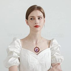 DIY Flat Round Pendant Necklace Making Kit&nbsp;DIY-CA0004-84