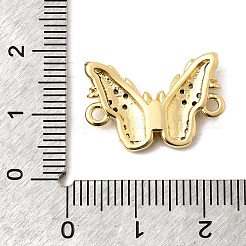 Brass Micro Pave Clear Cubic Zirconia Butterfly Connector Charms&nbsp;KK-A296-47A-G