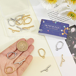 10Pcs 2 Colors Ion Plating(IP) 304 Stainless Steel Toggle Clasps&nbsp;STAS-SC0010-68A