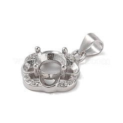 925 Sterling Silver Micro Pave Cubic Zirconia Pendant Settings&nbsp;STER-H113-05P-01
