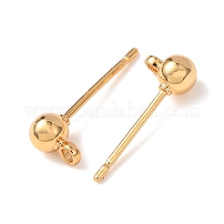 SHEGRACE Brass Round Ball Stud Earring Findings&nbsp;XGR0051G-39G-A
