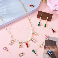 120Pcs 12 Colors Zinc Alloy Glass Pendants&nbsp;ALRI-TA0001-35