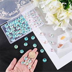 80Pcs Transparent Faceted Glass Connector Charms&nbsp;GLAA-SP0001-88A-01
