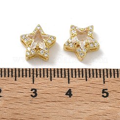 Brass Micro Pave Cubic Zirconia Slide Charms&nbsp;KK-D226-02G-08