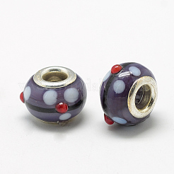 Handmade Bumpy Lampwork European Beads&nbsp;LAMP-T004-21B