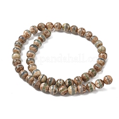 Natural Tibetan Striped Pattern dZi Agate Beads Strands&nbsp;G-F354-13