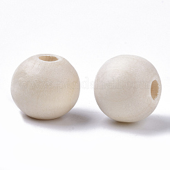 Natural Unfinished Wood Beads&nbsp;WOOD-S651-A12mm-LF