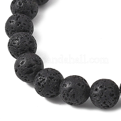 3Pcs Round Natural Lava Rock & Citrine & Lapis Lazuli & Green Aventurine & Amethyst & Madagascar Rose Quartz & Synthetic Turquoise Beads  Stretch Bracelets for Women&nbsp;BJEW-JB12789